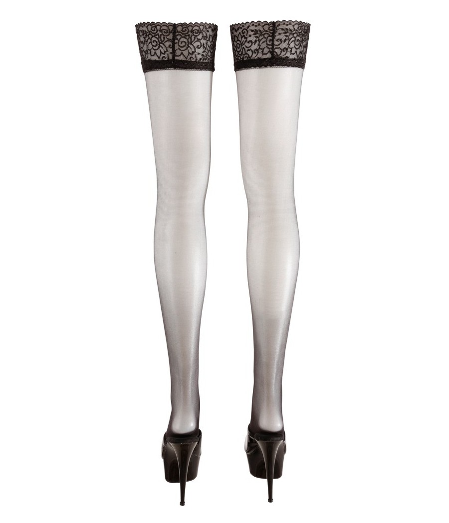 CALZE VELATE AUTOREGGENTI NERE CON BALZA IN PIZZO