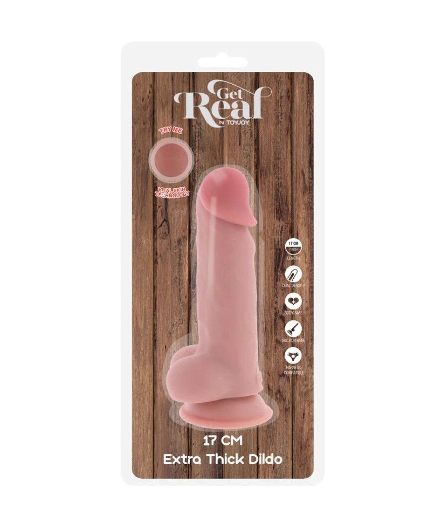 GET REAL - DELUXE REALISTIC PENIS WITH TESTICLES EXTRA THICK 17 CM