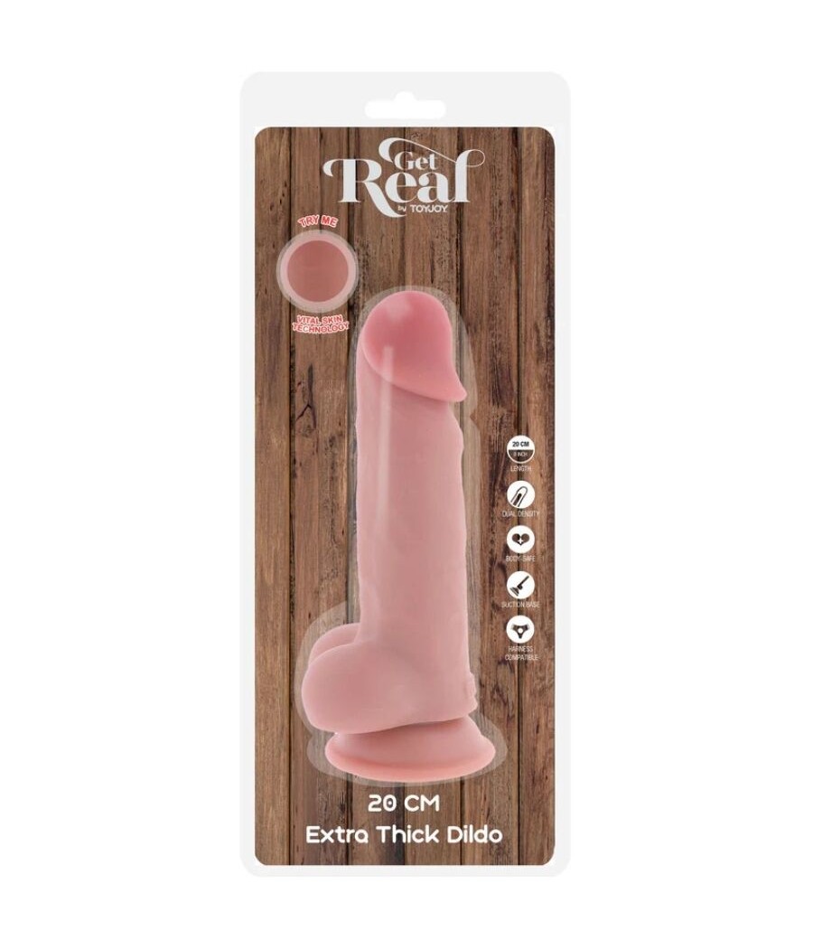 GET REAL - DELUXE REALISTIC PENIS WITH TESTICLES EXTRA THICK 20 CM