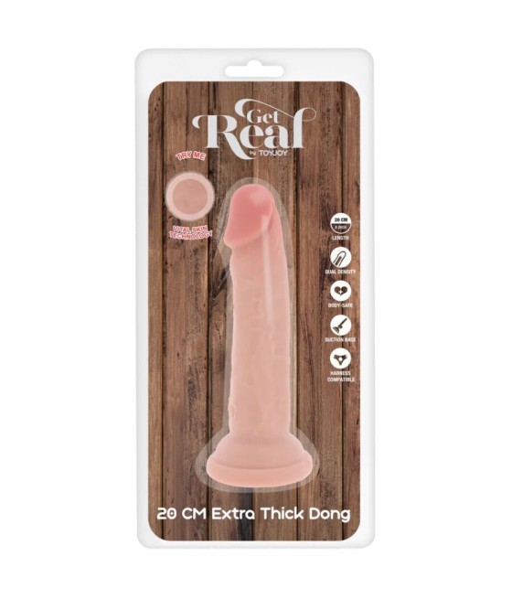 GET REAL - DELUXE THICK DOUBLE-DENSITY TPE DONG 20 CM