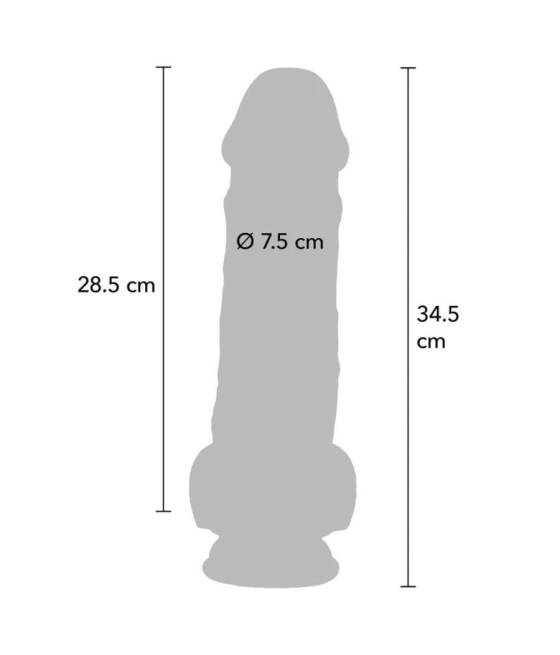 GET REAL - DELUXE REALISTIC PENIS WITH TESTICLES EXTRA THICK 34.5 CM