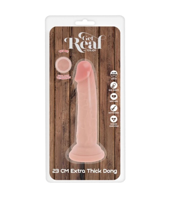 GET REAL - DELUXE THICK DOUBLE-DENSITY TPE DONG 23 CM
