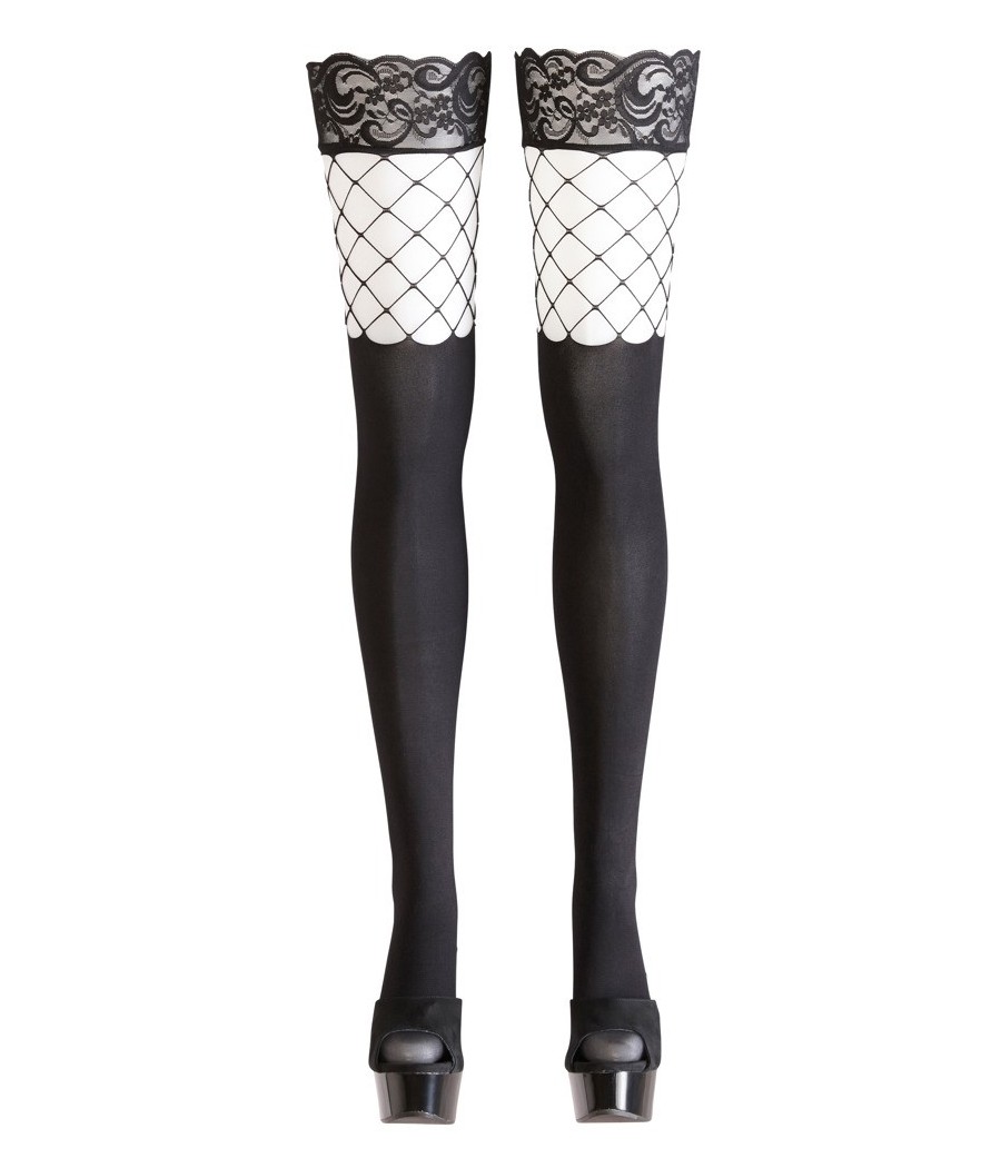 CALZE AUTOREGGENTI COMBINATE NON TRASPARENTI E A RETE