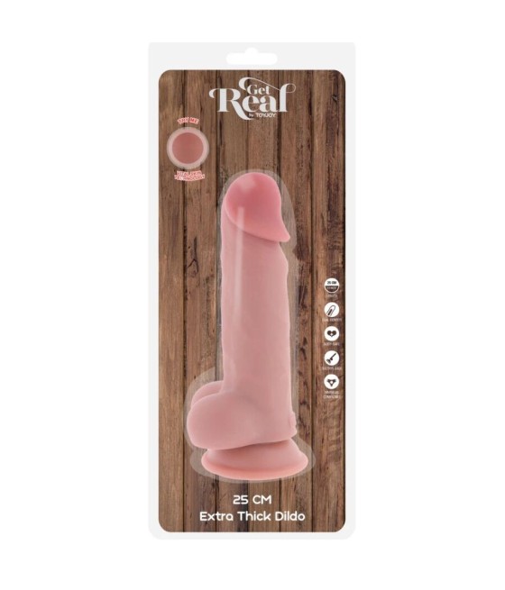 GET REAL - DELUXE REALISTIC PENIS WITH TESTICLES EXTRA THICK 25 CM