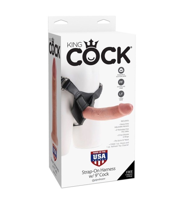KING COCK - HARNESS WITH NATURAL REALISTIC PENIS 22.9 CM