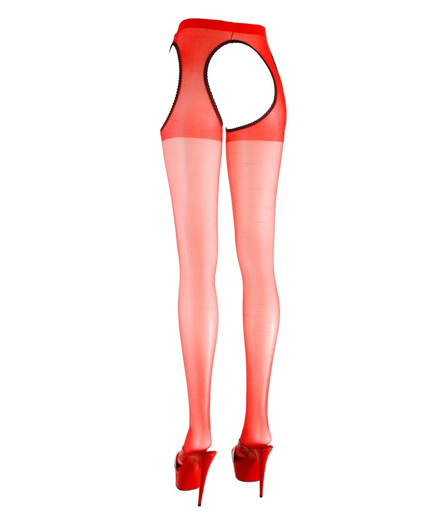 CALZE E REGGICALZE ROSSO CON APERTURE "SEX TIGHTS"