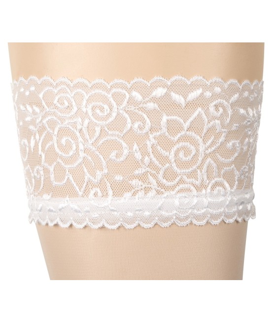 CALZE AUTOREGGENTI BIANCHE CON BALZA IN PIZZO