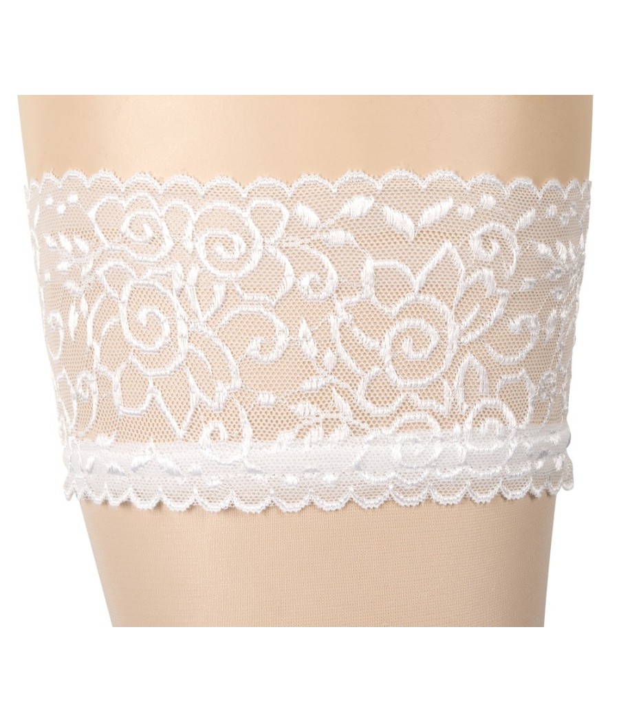 CALZE AUTOREGGENTI BIANCHE CON BALZA IN PIZZO