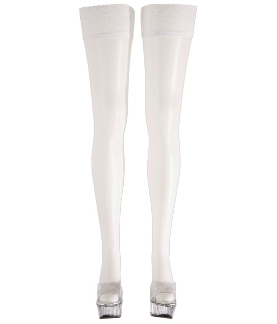 CALZE AUTOREGGENTI BIANCHE CON BALZA IN PIZZO