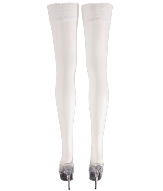 CALZE AUTOREGGENTI BIANCHE CON BALZA IN PIZZO