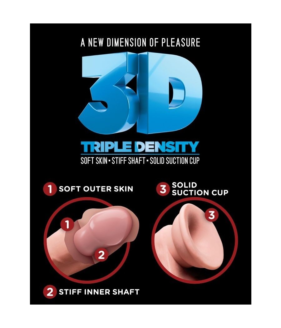 KING COCK - TRIPLE DENSITY DILDO 14 CM