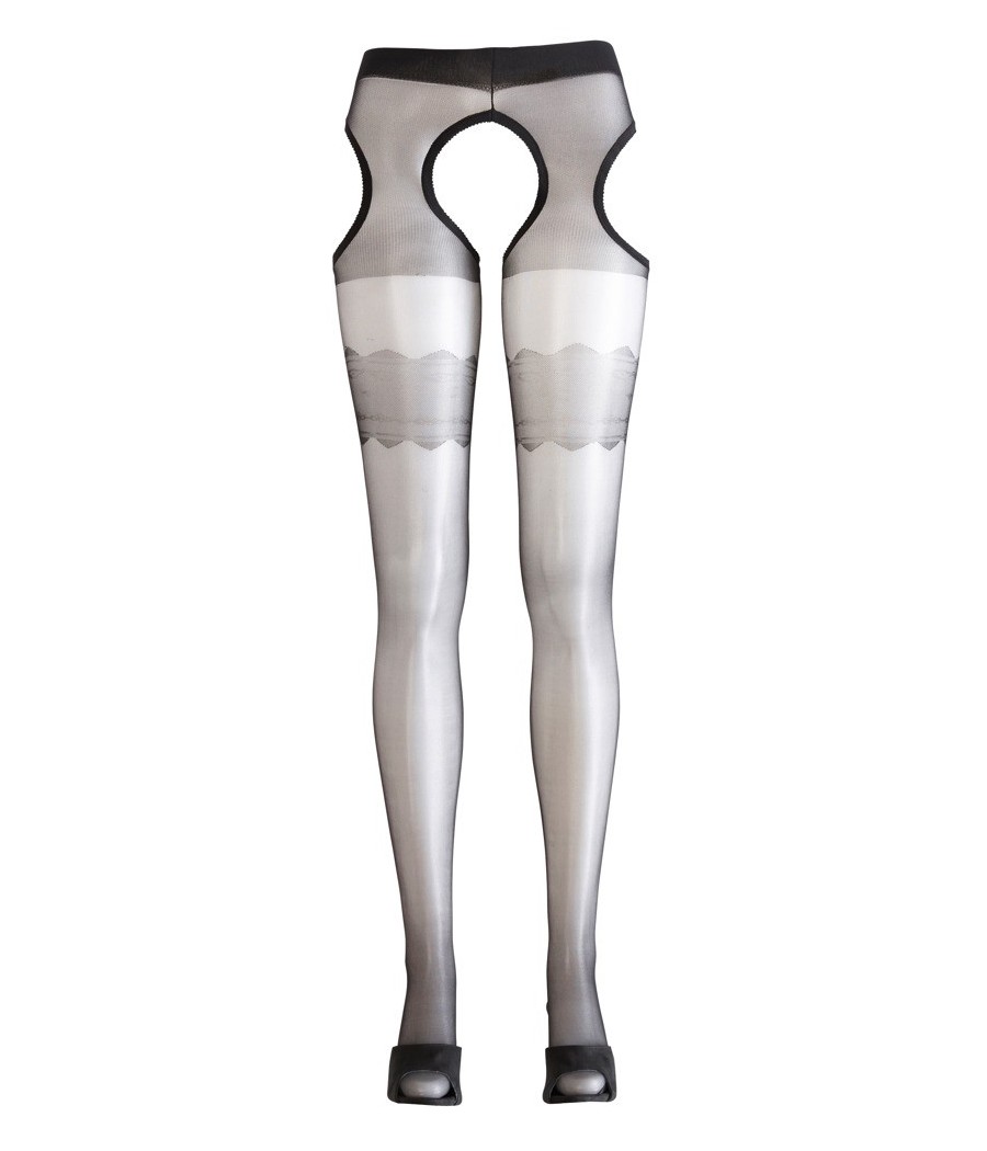 CALZE CON APERTURA E REGGICALZE CUCITI