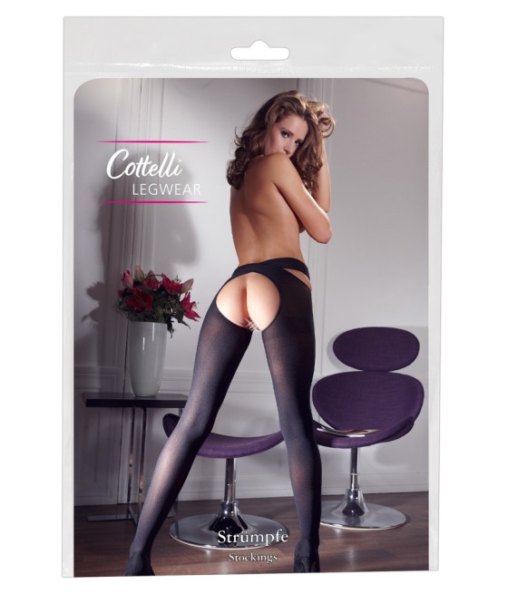 COLLANT SEXY APERTI E INCROCIATI IN VITA "COTTELLI LEGWEAR" - COLORE NERO