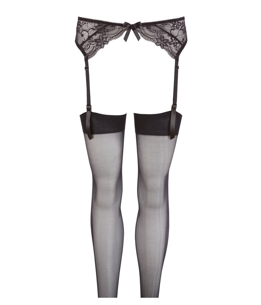 COLLANT SEXY CON REGGICALZE IN PIZZO "COTTELLI LEGWEAR" - COLORE NERO