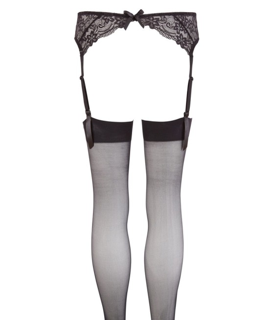COLLANT SEXY CON REGGICALZE IN PIZZO "COTTELLI LEGWEAR" - COLORE NERO