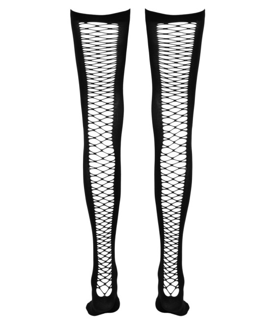 CALZE A RETE AUTOREGGENTI NERE CON BALZA IN PIZZO