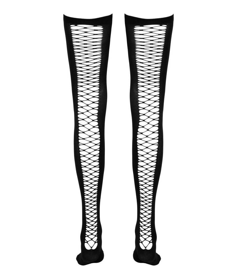 CALZE A RETE AUTOREGGENTI NERE CON BALZA IN PIZZO
