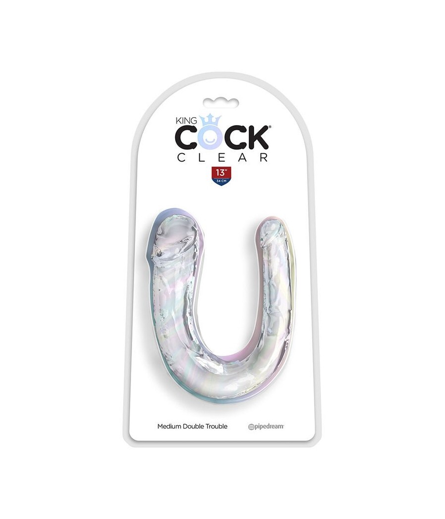 KING COCK - DOUBLE TROUBLE DOUBLE DILDO 33 CM CLEAR