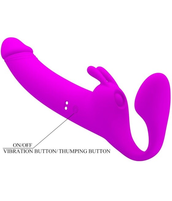PRETTY LOVE - ZANINI STRAPLESS STRAP-ON 10 VIBRATIONS PURPLE