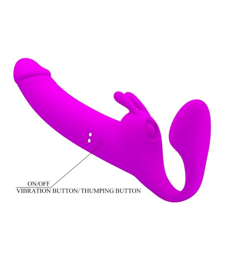 PRETTY LOVE - ZANINI STRAPLESS STRAP-ON 10 VIBRATIONS PURPLE