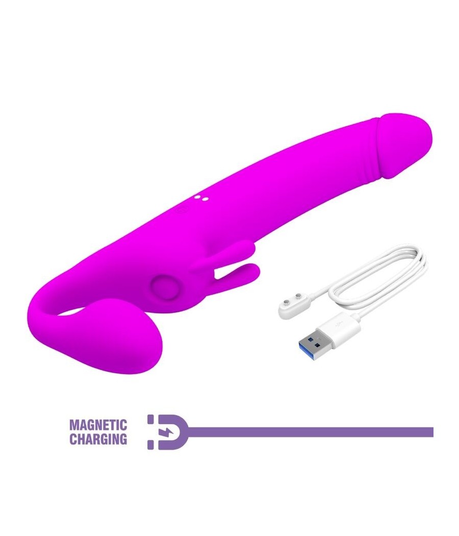 PRETTY LOVE - ZANINI STRAPLESS STRAP-ON 10 VIBRATIONS PURPLE