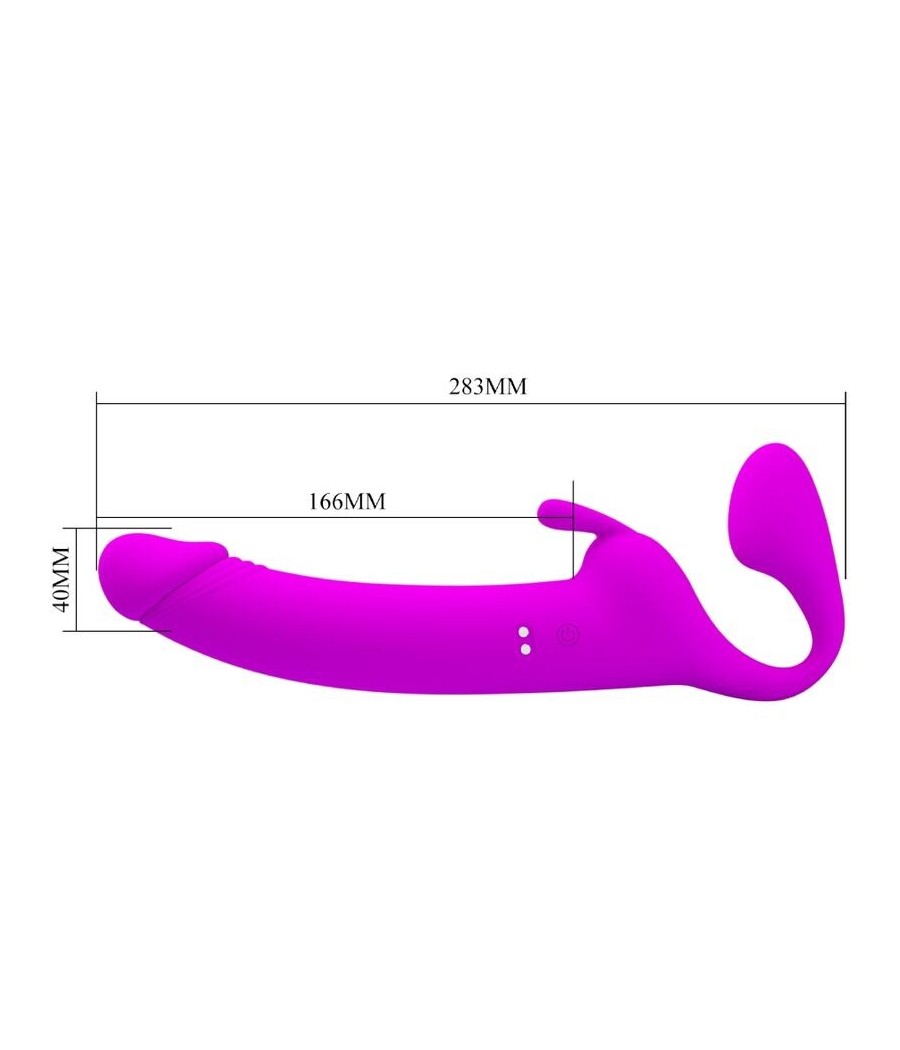 PRETTY LOVE - ZANINI STRAPLESS STRAP-ON 10 VIBRATIONS PURPLE