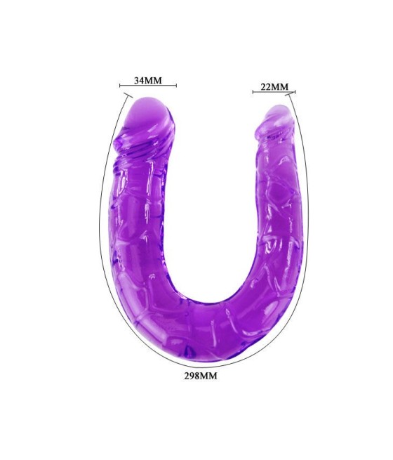 BAILE - DOUBLE DILDO IN LILAC FLEXIBLE JELLY