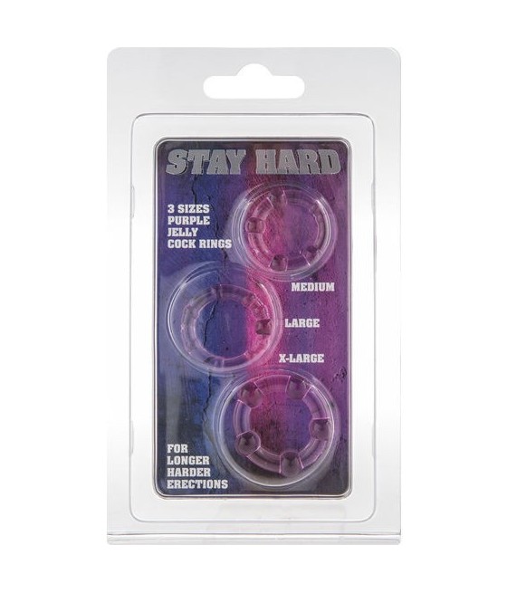 SEVEN CREATIONS - SET OF THREE LILAC PENIS RINGS