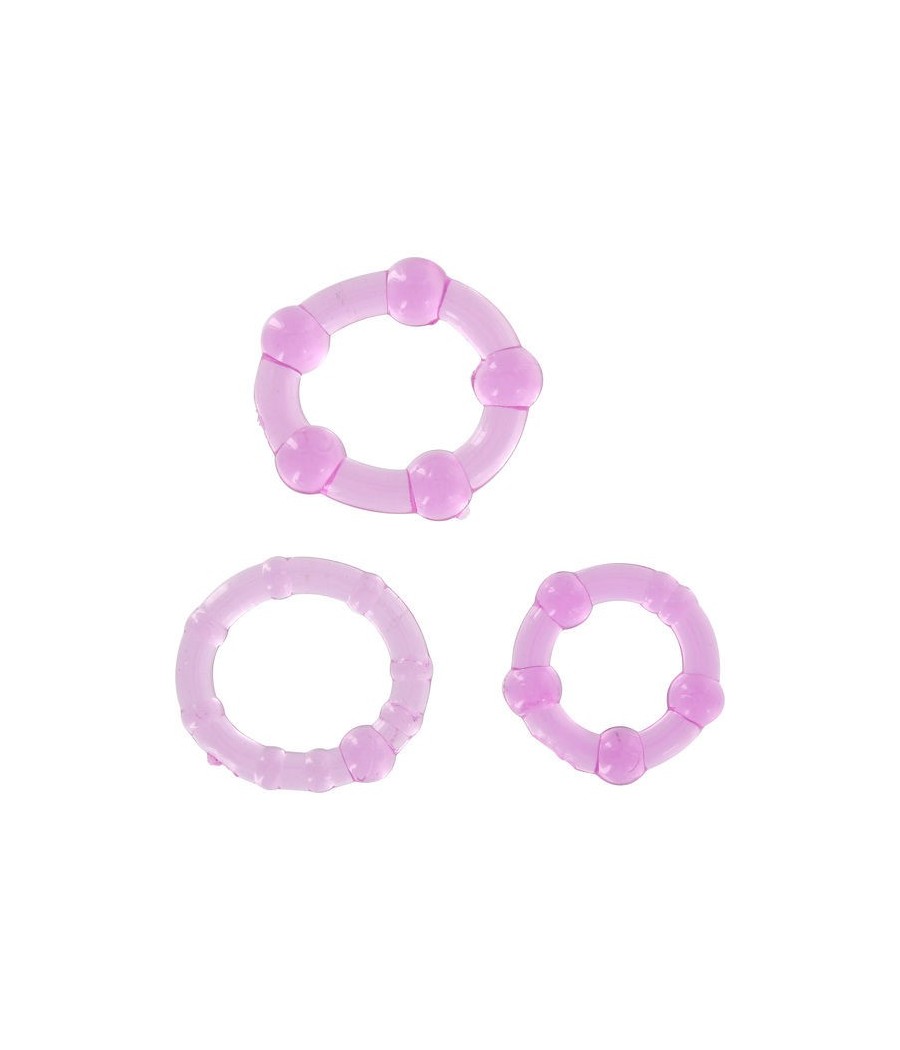 SEVEN CREATIONS - SET OF THREE LILAC PENIS RINGS