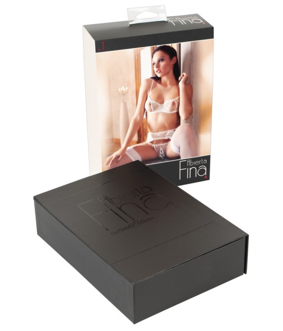 COMPLETO INTIMO BIANCO 3 PEZZI CON REGGICALZE