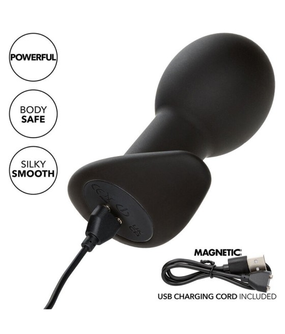 CALEXOTICS - ROCK BOTTOM ANAL PLUG 10 VIBRATIONS SILICONE BLACK