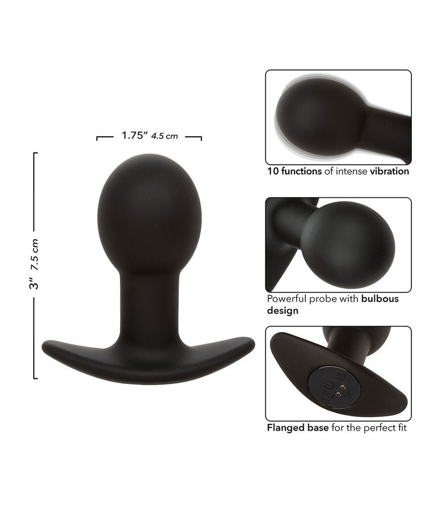 CALEXOTICS - ROCK BOTTOM ANAL PLUG 10 VIBRATIONS SILICONE BLACK