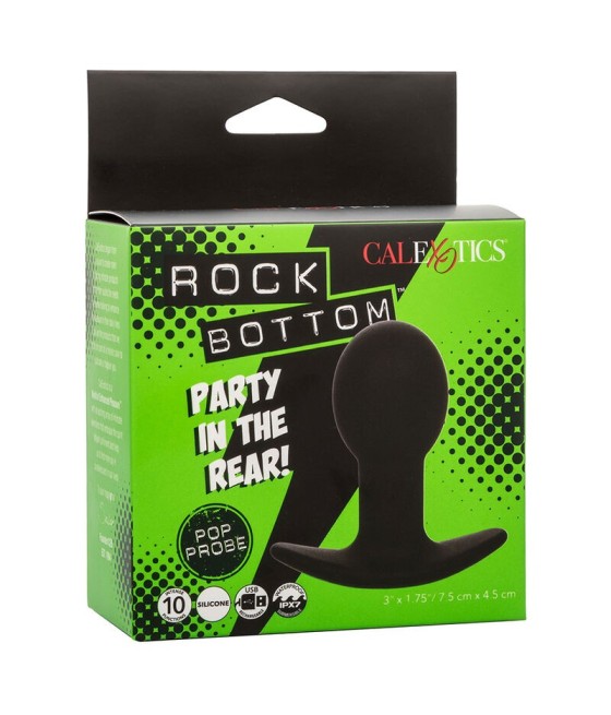 CALEXOTICS - ROCK BOTTOM ANAL PLUG 10 VIBRATIONS SILICONE BLACK