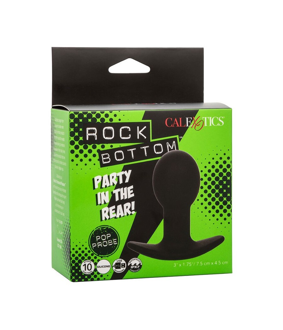CALEXOTICS - ROCK BOTTOM ANAL PLUG 10 VIBRATIONS SILICONE BLACK