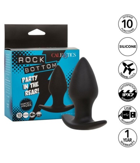 CALEXOTICS - ROCK BOTTOM PERFECT ANAL PLUG 10 VIBRATIONS SILICONE BLACK