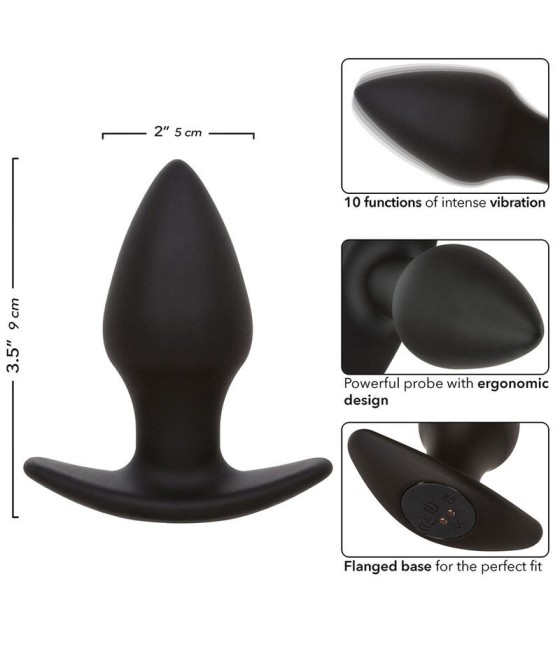 CALEXOTICS - ROCK BOTTOM PERFECT ANAL PLUG 10 VIBRATIONS SILICONE BLACK