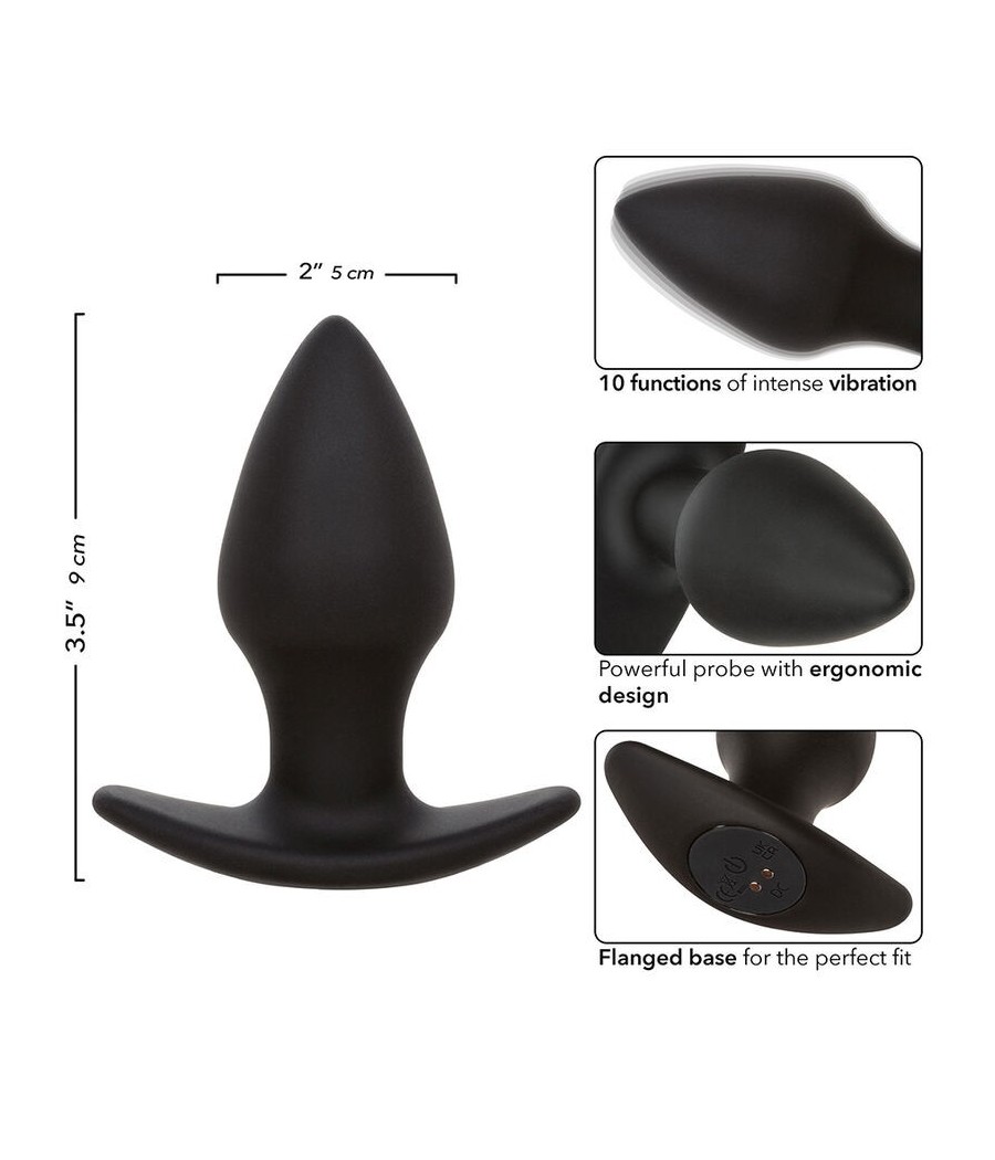 CALEXOTICS - ROCK BOTTOM PERFECT ANAL PLUG 10 VIBRATIONS SILICONE BLACK