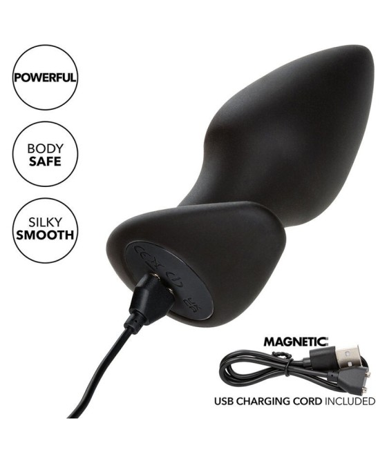 CALEXOTICS - ROCK BOTTOM PERFECT ANAL PLUG 10 VIBRATIONS SILICONE BLACK