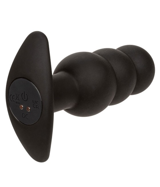 CALEXOTICS - ROCK BOTTOM BEADED ANAL PLUG 10 VIBRATIONS SILICONE BLACK
