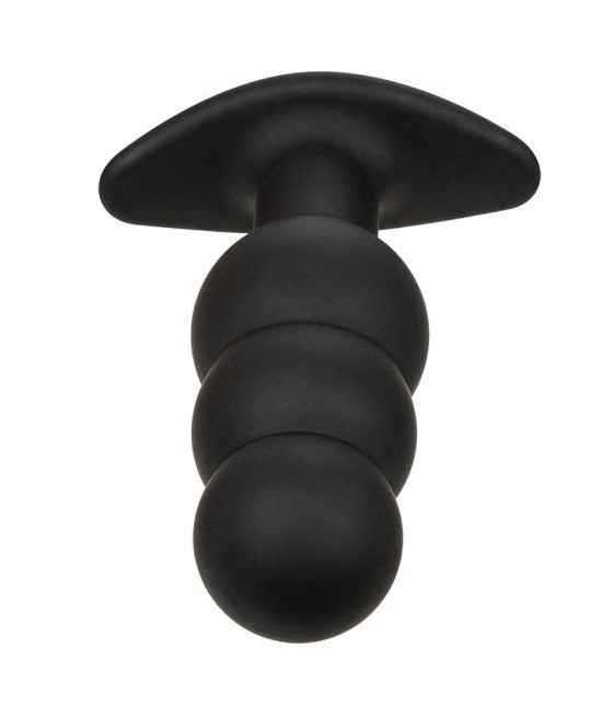 CALEXOTICS - ROCK BOTTOM BEADED ANAL PLUG 10 VIBRATIONS SILICONE BLACK