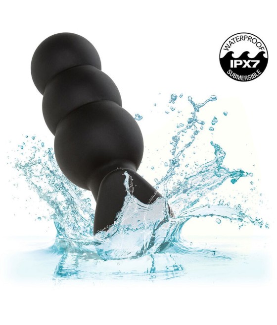 CALEXOTICS - ROCK BOTTOM BEADED ANAL PLUG 10 VIBRATIONS SILICONE BLACK