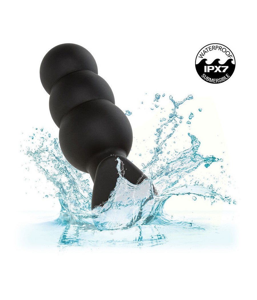 CALEXOTICS - ROCK BOTTOM BEADED ANAL PLUG 10 VIBRATIONS SILICONE BLACK