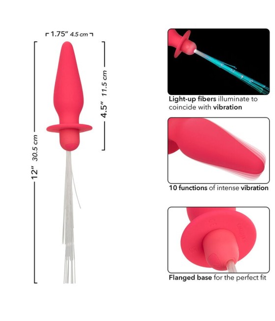 CALEXOTICS - SOUTHERN LIGHTS LIGHT UP ANAL PLUG 10 VIBRATIONS SILICONE PINK