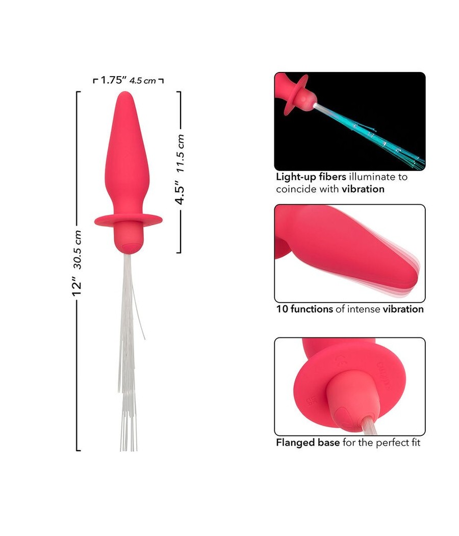 CALEXOTICS - SOUTHERN LIGHTS LIGHT UP ANAL PLUG 10 VIBRATIONS SILICONE PINK