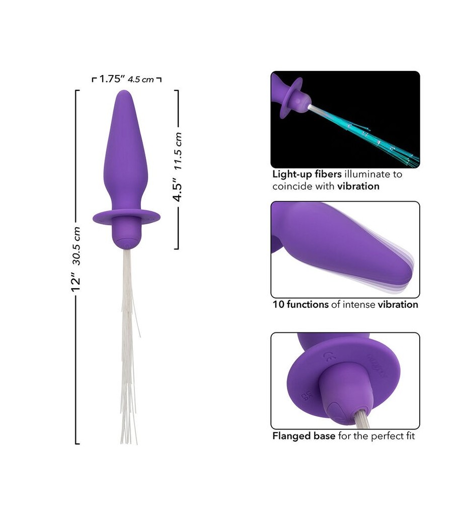 CALEXOTICS - SOUTHERN LIGHTS LIGHT UP ANAL PLUG 10 VIBRATIONS SILICONE PURPLE