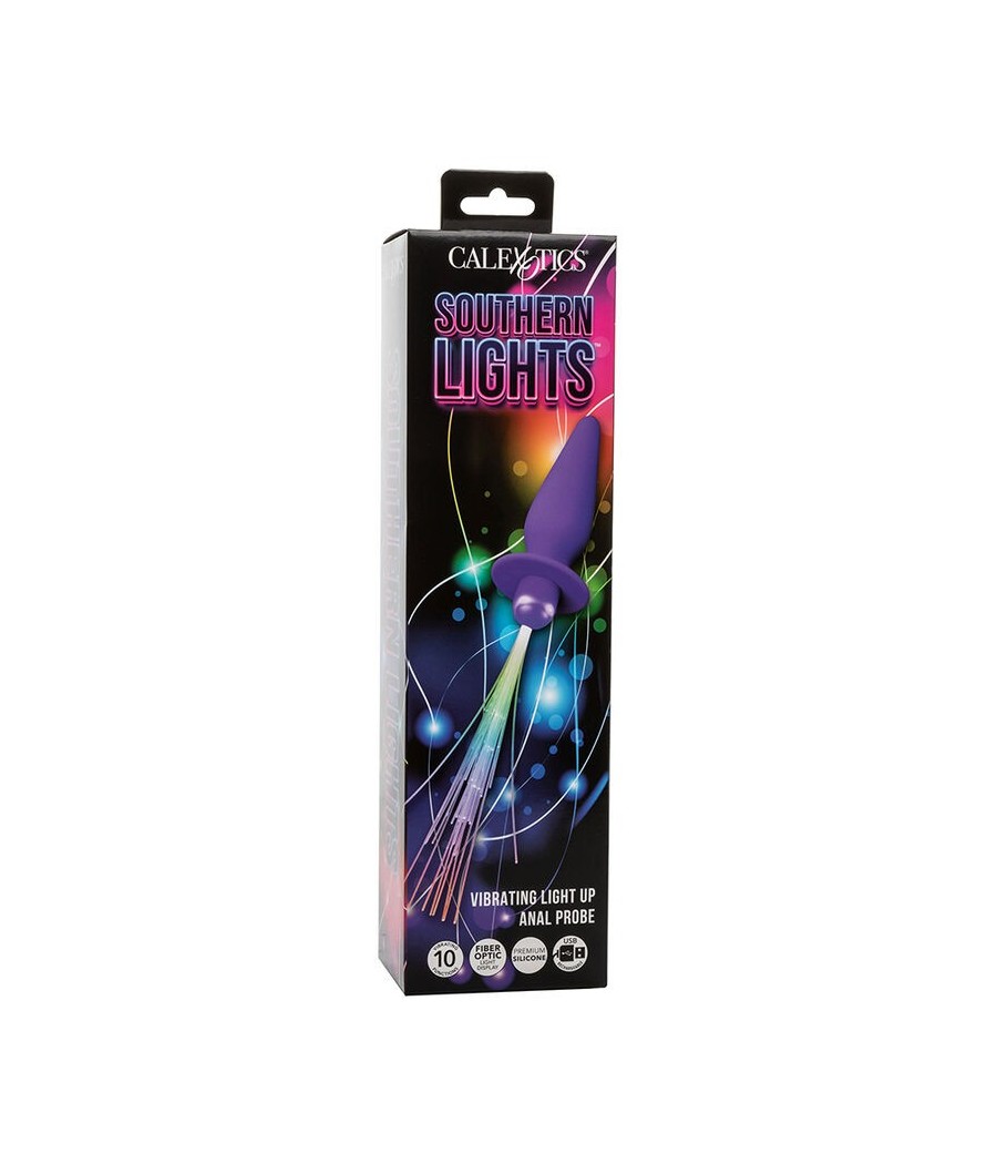 CALEXOTICS - SOUTHERN LIGHTS LIGHT UP ANAL PLUG 10 VIBRATIONS SILICONE PURPLE