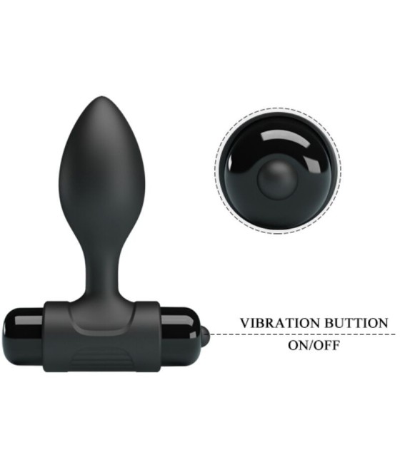 PRETTY LOVE - VIBRA BUTT 10 VIBRATIONS ANAL PLUG BLACK