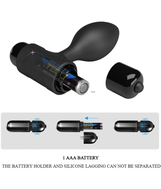 PRETTY LOVE - VIBRA BUTT 10 VIBRATIONS ANAL PLUG BLACK