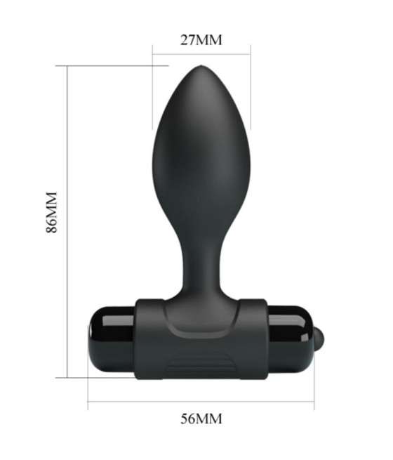 PRETTY LOVE - VIBRA BUTT 10 VIBRATIONS ANAL PLUG BLACK