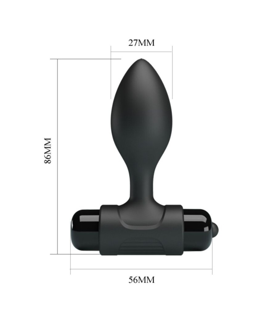 PRETTY LOVE - VIBRA BUTT 10 VIBRATIONS ANAL PLUG BLACK